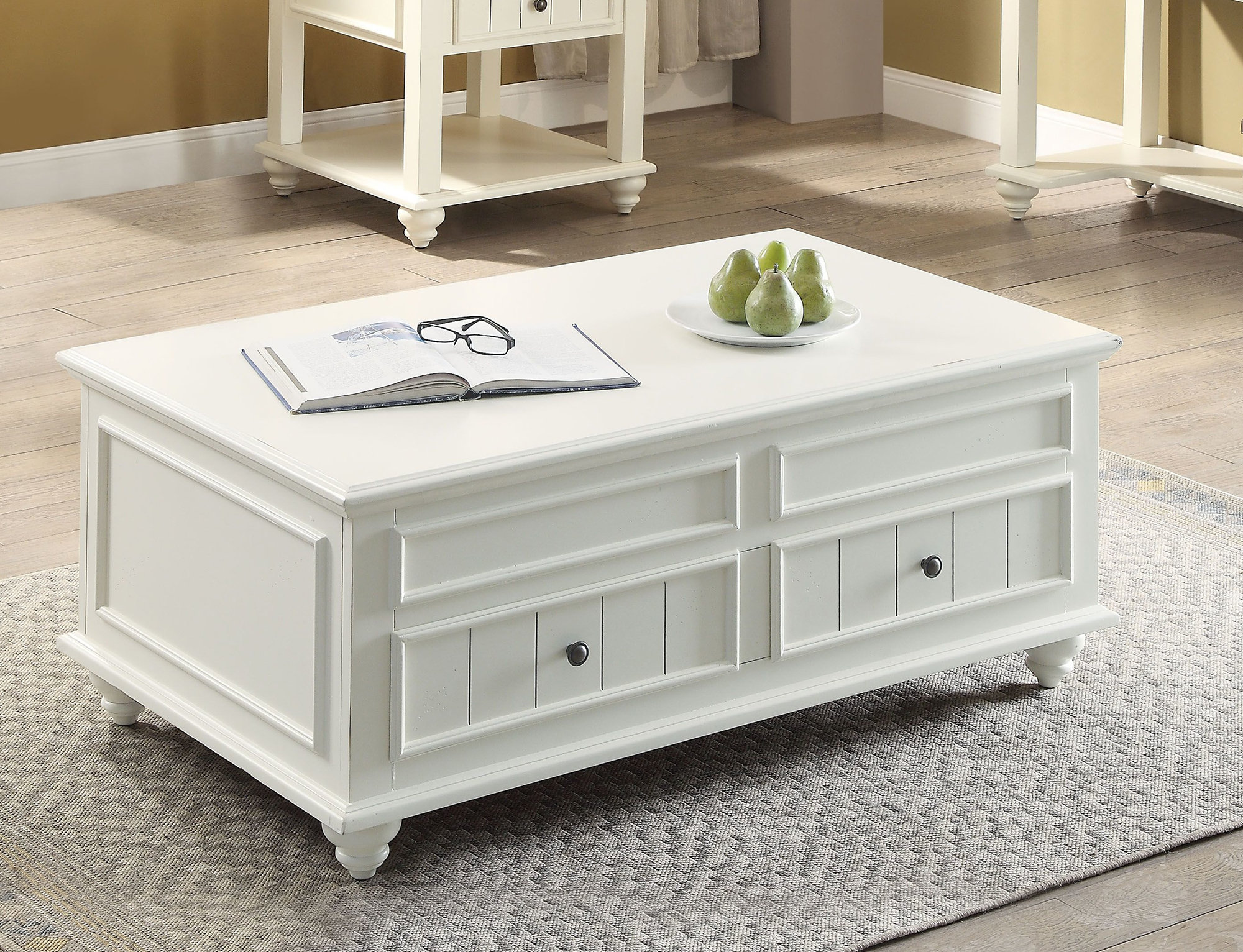 Rosecliff Heights Wooden Coffee Table With Lift Top In White Washed Wayfair